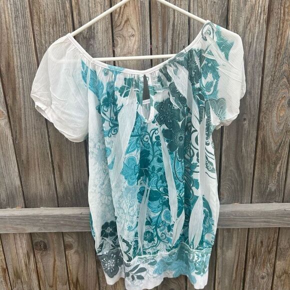 Vanity blouse thing short sleeve puffed size medium - Picture 6 of 7